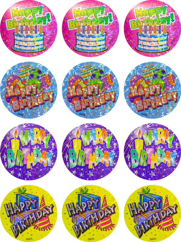 Happy Birthday - Large Merit Stickers - Brain Spice