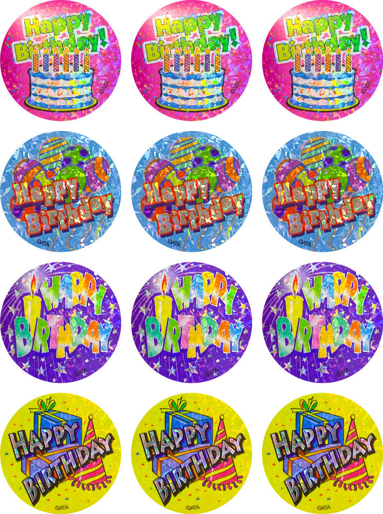 Happy Birthday - Large Merit Stickers - Brain Spice
