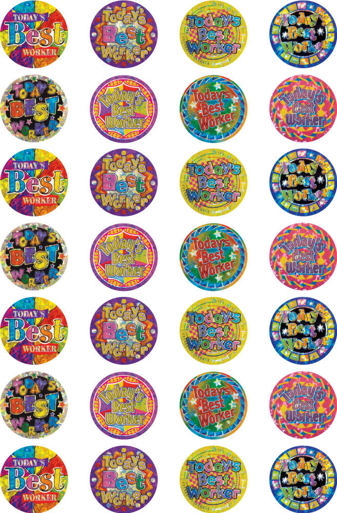 Todays Best Worker - Laser Stickers - Brain Spice