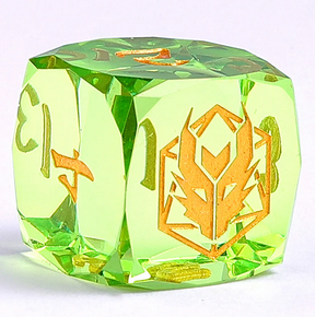 Lemon Green - Captured Magic 7-Dice Set - Luster Cut Resin - Brain Spice