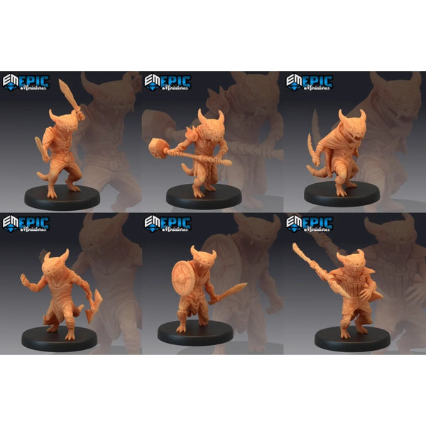 Lizardfolk Set A - 6 Figurines - Brain Spice