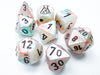 Lustrous Polyhedral Seashell-Black 7-Dice Set - Brain Spice