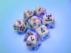 Lustrous Polyhedral Seashell-Black 7-Dice Set - Brain Spice