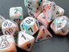 Lustrous Polyhedral Seashell-Black 7-Dice Set - Brain Spice