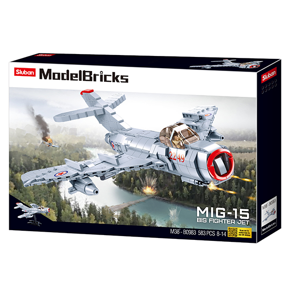 MIG-15 Fighter - Model Bricks 583pcs - Brain Spice