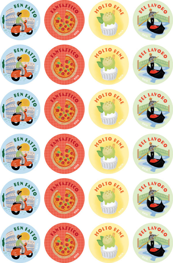 Italian - pk 96 Merit Stickers - Brain Spice