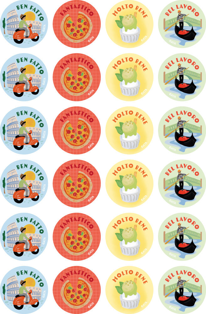 Italian - pk 96 Merit Stickers - Brain Spice