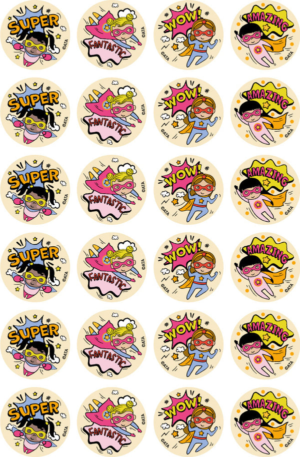 Super Kid Girl - Merit Stickers - Brain Spice