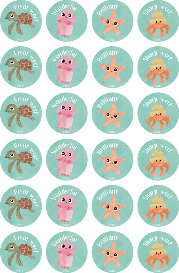 Reef Creatures - Merit Stickers - Brain Spice