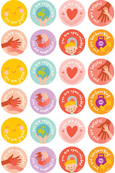Character Values - Merit Stickers - Brain Spice