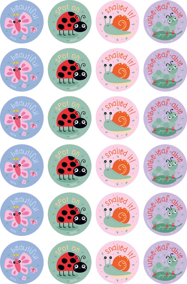 Garden Insects - Merit Stickers - Brain Spice