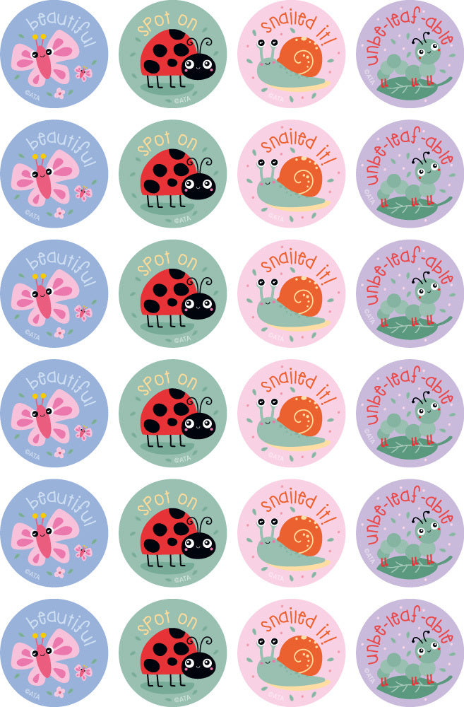 Garden Insects - Merit Stickers - Brain Spice