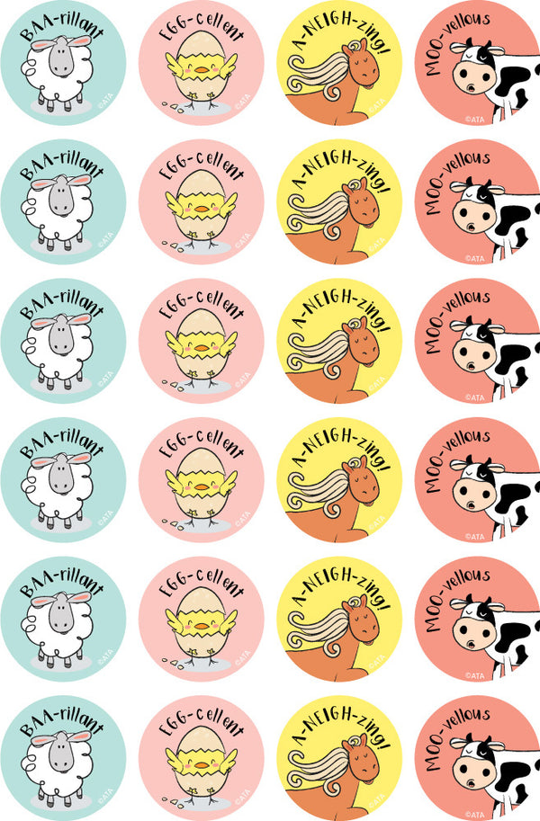 Farm Animals - Merit Stickers - Brain Spice