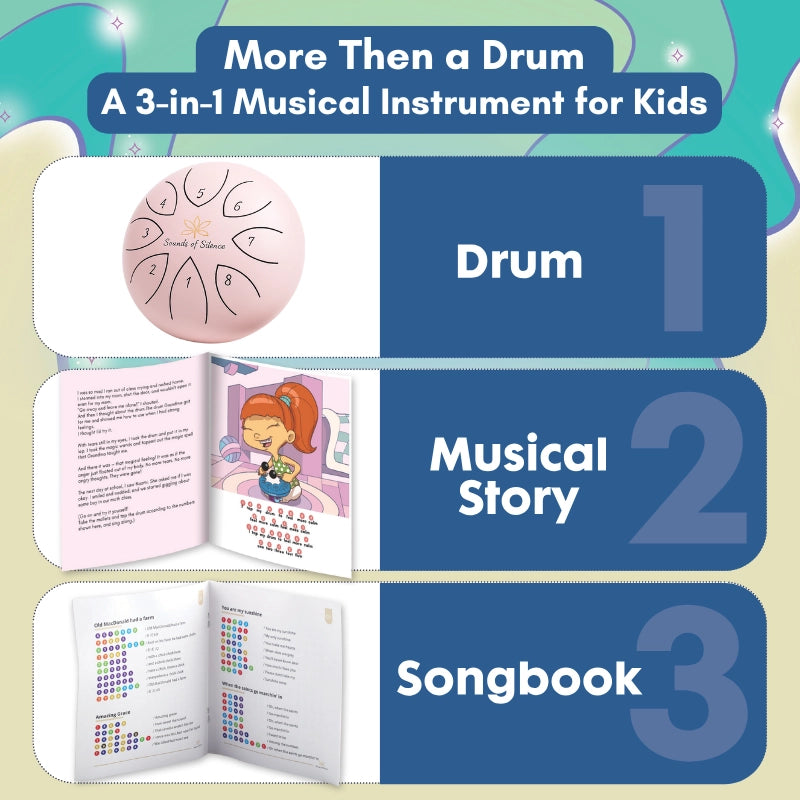 Magic Calm Drum Steel Tongue Drum Gift Set - Brain Spice