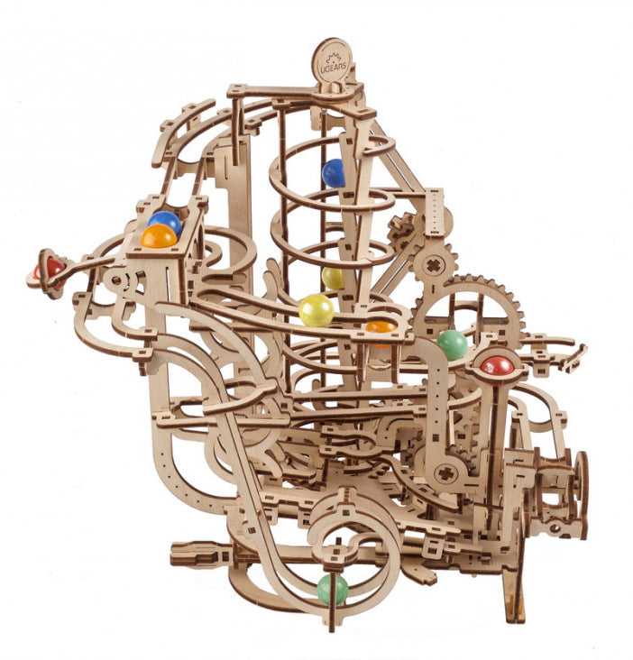 Marble Run Spiral Hoist - uGears - Brain Spice