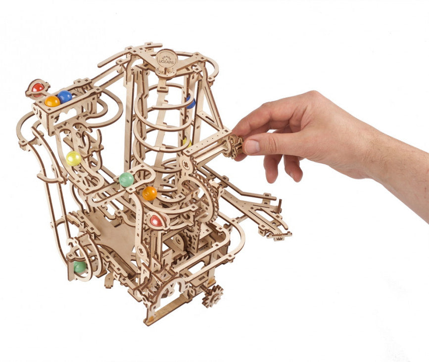 Marble Run Spiral Hoist - uGears - Brain Spice