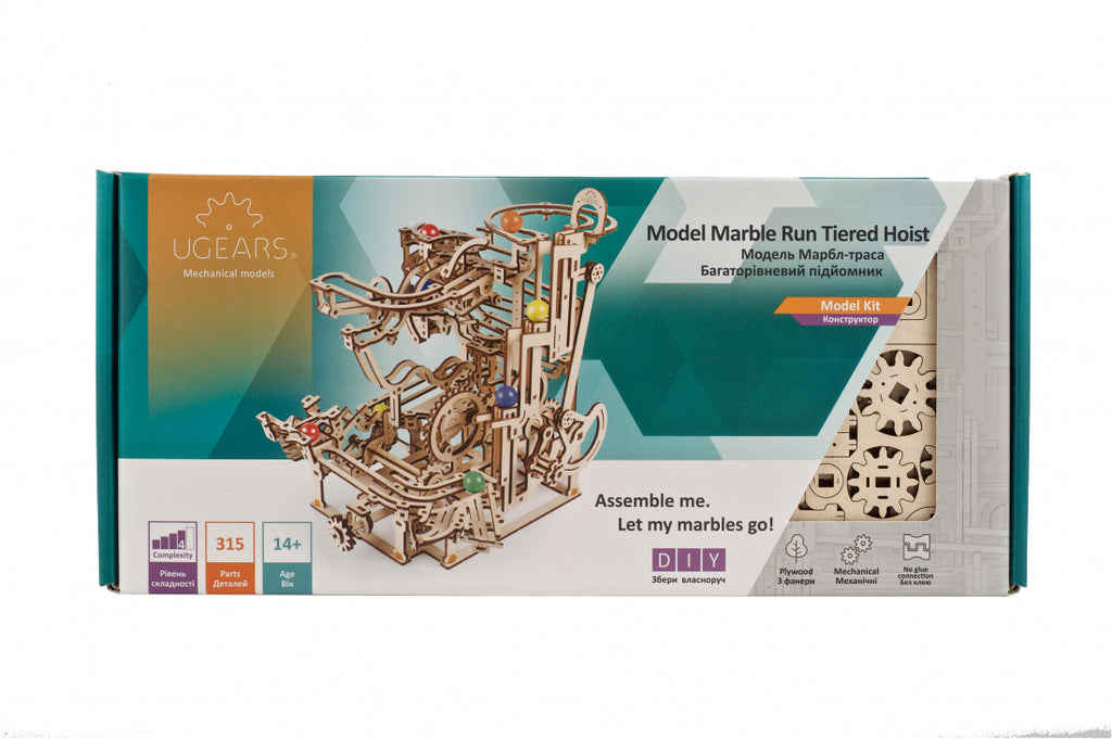 Marble Run Tiered Hoist - uGears - Brain Spice