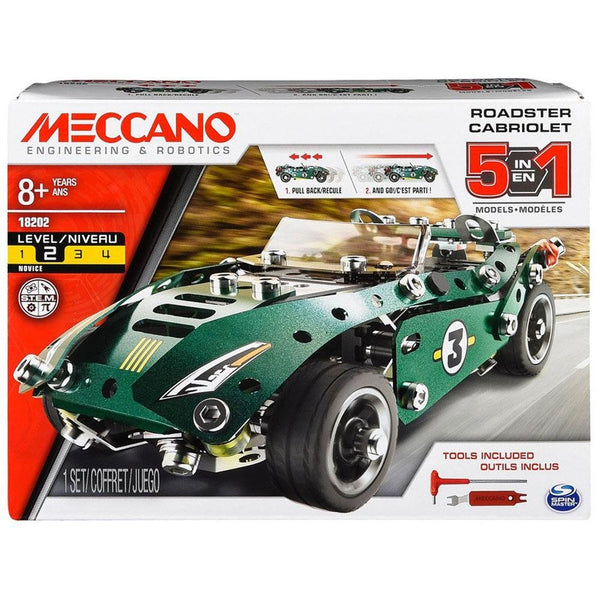 Meccano Pull Back Car - 5 Model Set - Brain Spice