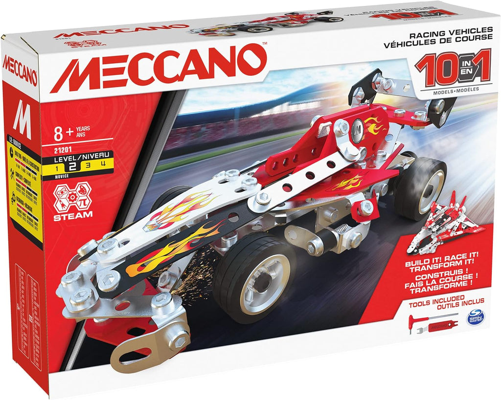 Meccano Racing Vehicle - 10 Model Set - Brain Spice