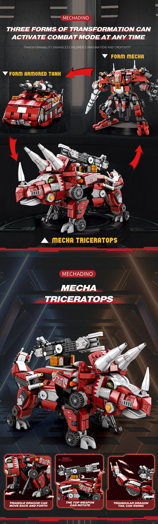 Mecha Dino Triceratops - 930pc - Brain Spice
