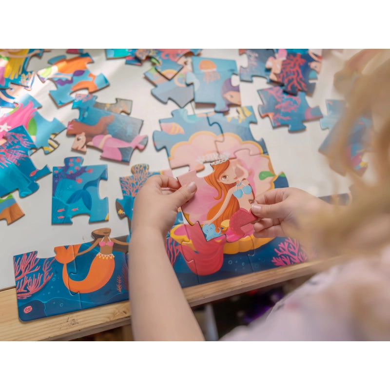 Mermaids 3D Puzzle & Book Set - 40pc - Sassi Learn Numbers - Brain Spice