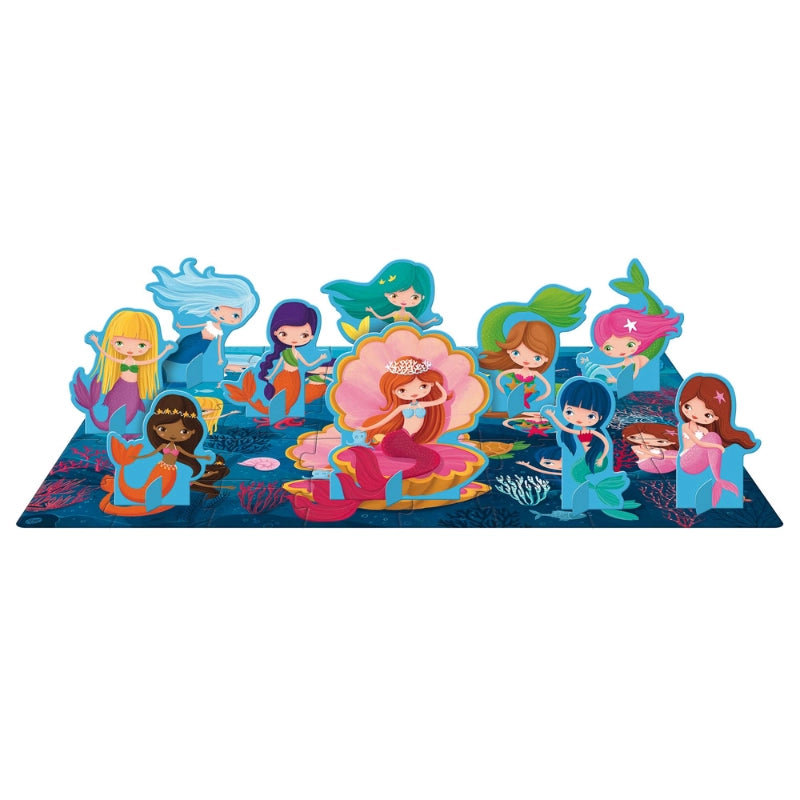 Mermaids 3D Puzzle & Book Set - 40pc - Sassi Learn Numbers - Brain Spice