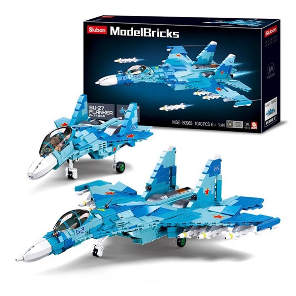 Model Bricks Su-27 Fighter - 1040pc - Brain Spice