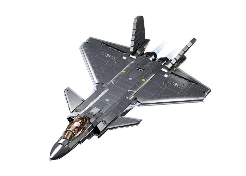 Model Bricks J20 Stealth Aircraft Metal Coating SCALE 1:44 - 1007pc - Brain Spice