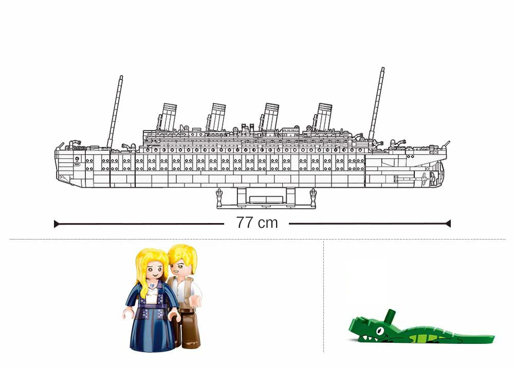 Model Bricks Titanic Big Scale 1:350 - 2401pc - Brain Spice