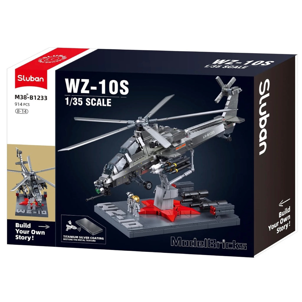 Model Bricks WZ-10S Helicopter SCALE 1:35 - 941pc - Brain Spice