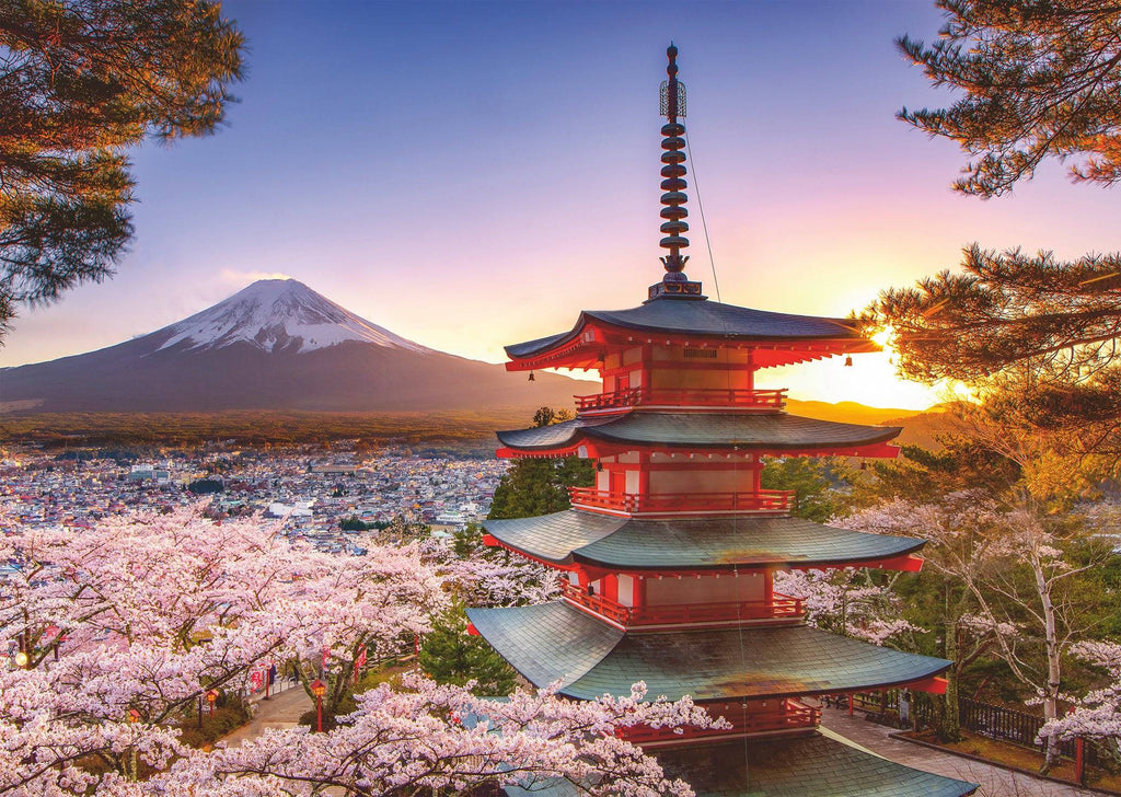Mount Fuji Cherry Blossom View - Jigsaw 1000pc - Brain Spice