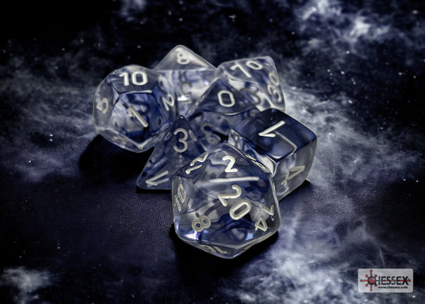 Nebula Black-White 7 Dice Set - Brain Spice