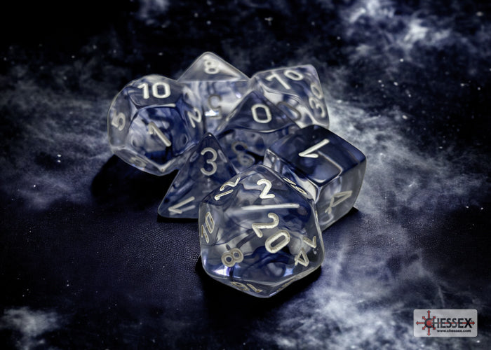 Nebula Black-White 7 Dice Set - Brain Spice
