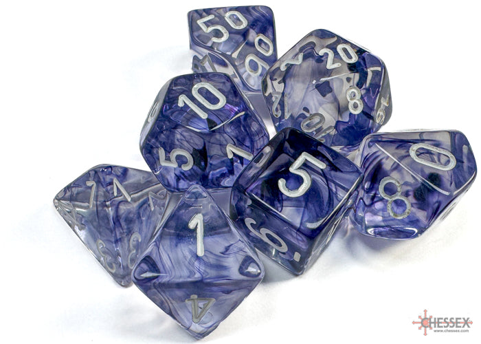 Nebula Black-White 7 Dice Set - Brain Spice