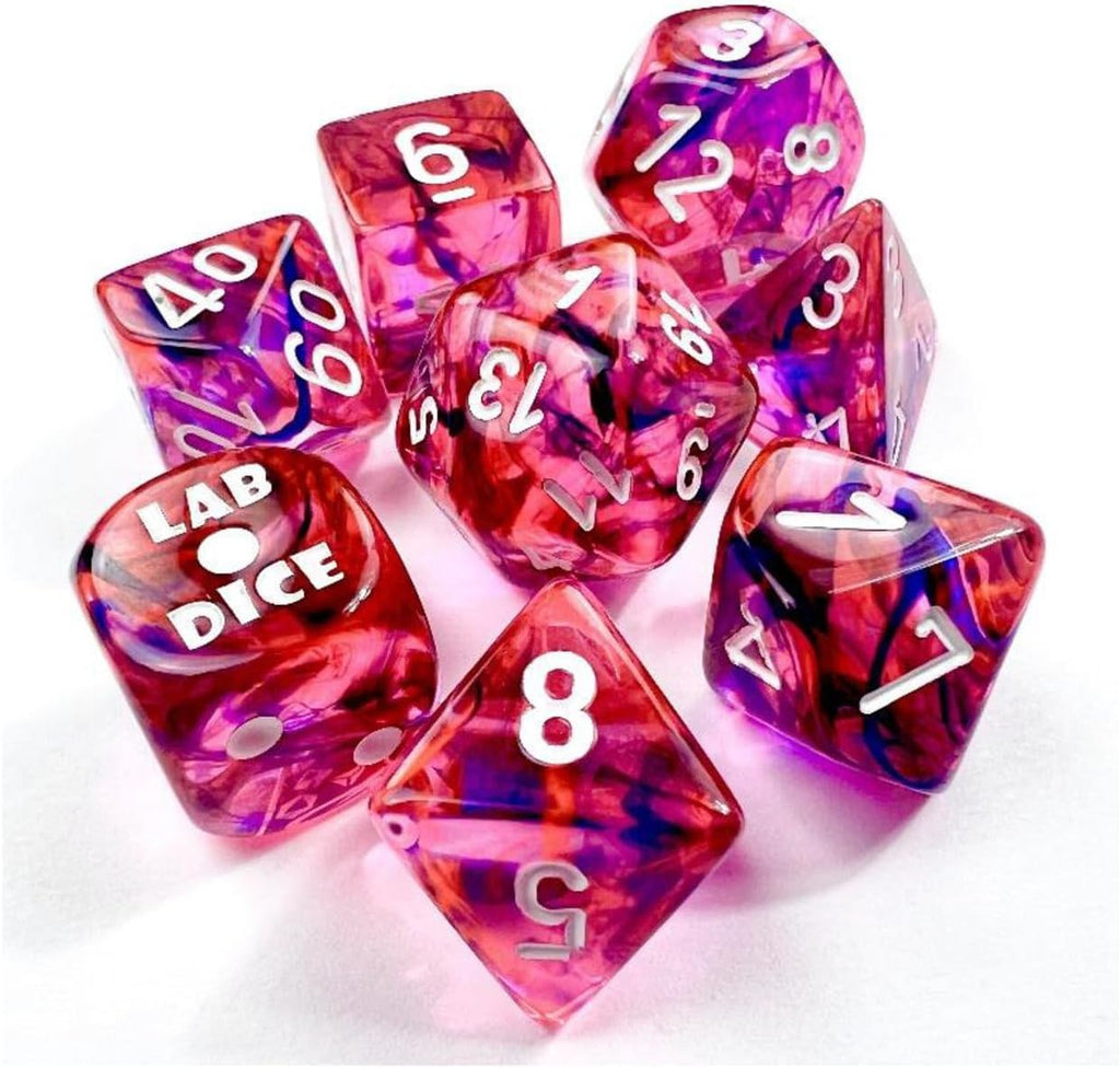 Nebula Black Light Special-White 7-Dice Set - Brain Spice