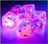 Nebula Black Light Special-White 7-Dice Set - Brain Spice