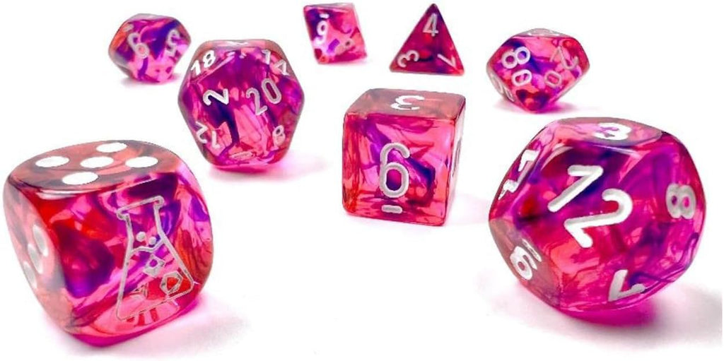Nebula Black Light Special-White 7-Dice Set - Brain Spice