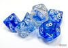 Nebula Dark Blue-White - Polyhedral 7-Dice Set - Brain Spice