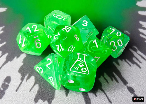Nebula Gelatinous-White 7-Dice Set - Brain Spice