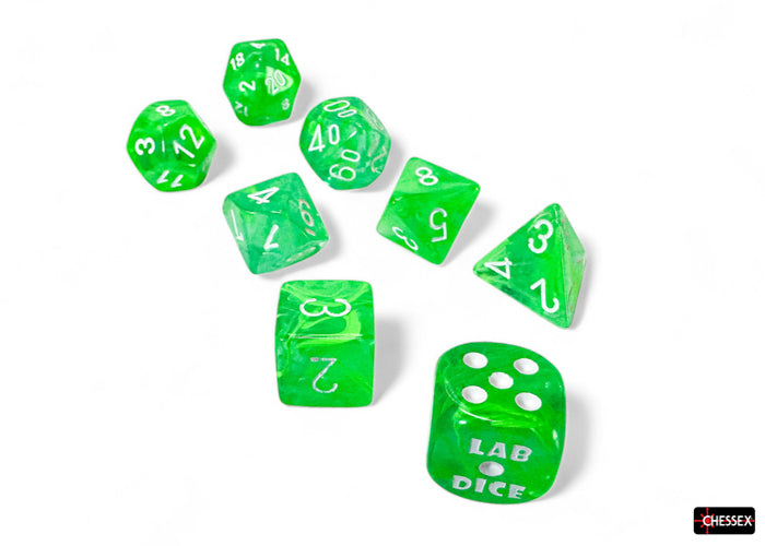 Nebula Gelatinous-White 7-Dice Set - Brain Spice