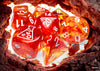 Nebula Molten-White Luminary 7-Dice Set - Brain Spice