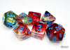 Nebula Polyhedral Primary-Blue Luminary 7-Dice Set - Brain Spice