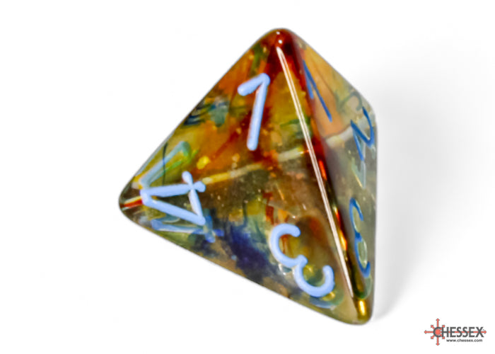Nebula Polyhedral Primary-Blue Luminary 7-Dice Set - Brain Spice