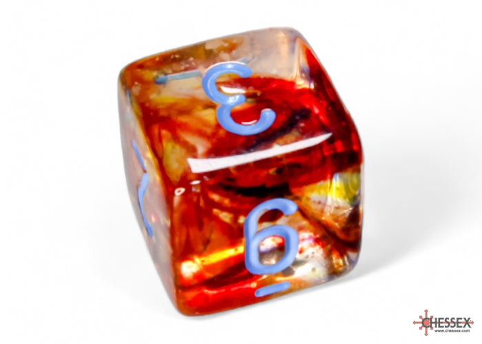 Nebula Polyhedral Primary-Blue Luminary 7-Dice Set - Brain Spice
