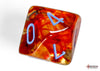 Nebula Polyhedral Primary-Blue Luminary 7-Dice Set - Brain Spice