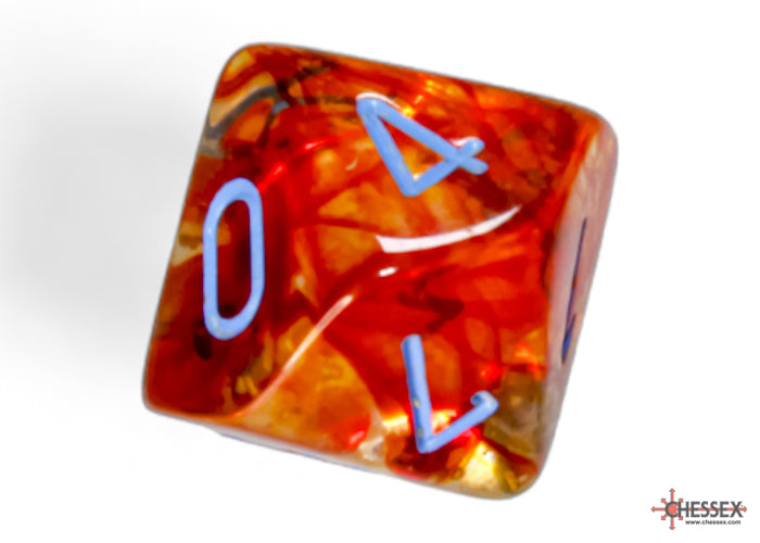 Nebula Polyhedral Primary-Blue Luminary 7-Dice Set - Brain Spice
