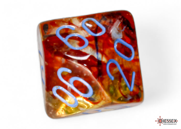 Nebula Polyhedral Primary-Blue Luminary 7-Dice Set - Brain Spice