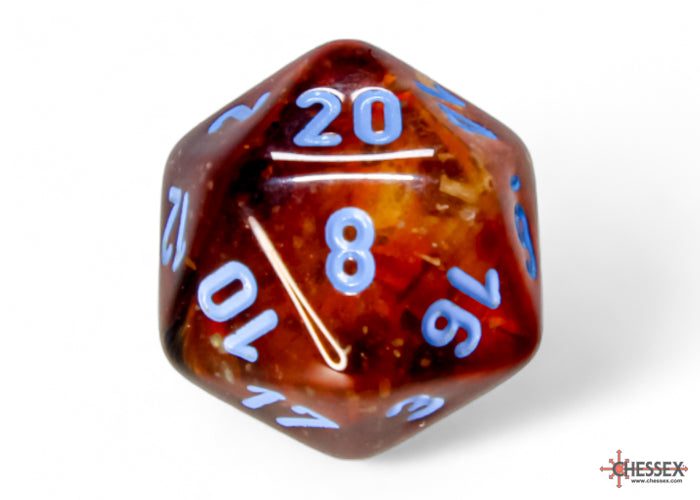 Nebula Polyhedral Primary-Blue Luminary 7-Dice Set - Brain Spice