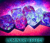 Nebula Red-Silver Luminary - Polyhedral 7-Dice Set - Brain Spice