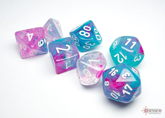 Nebula Wisteria-White - Polyhedral 7-Dice Set - Brain Spice